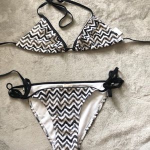 Black and white bikini
